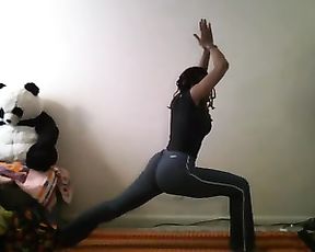 Webcam yoga stretching