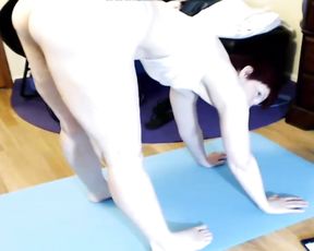 Webcam nearly nude yoga video