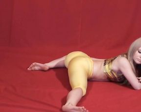 Petite flexible girl in sexy yoga video