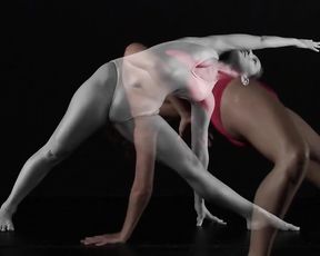 Hot yogi dances in sexy tigh bodysuit