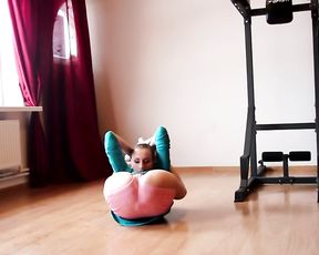 Super flexible gymnast in hot yoga video